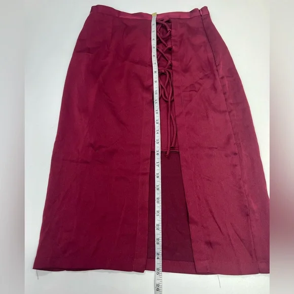krisa Layered Lace Up Pencil Skirt in Cranberry REVOLVE NEW With Tags Size XS - Picture 8 of 10